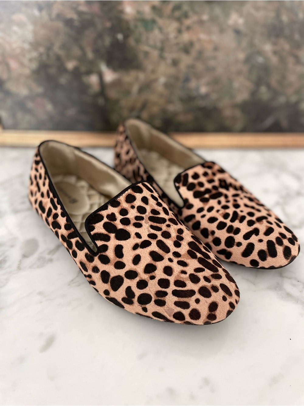Birdies The Starling Loafers Leopard Calf Hair Size 6.5